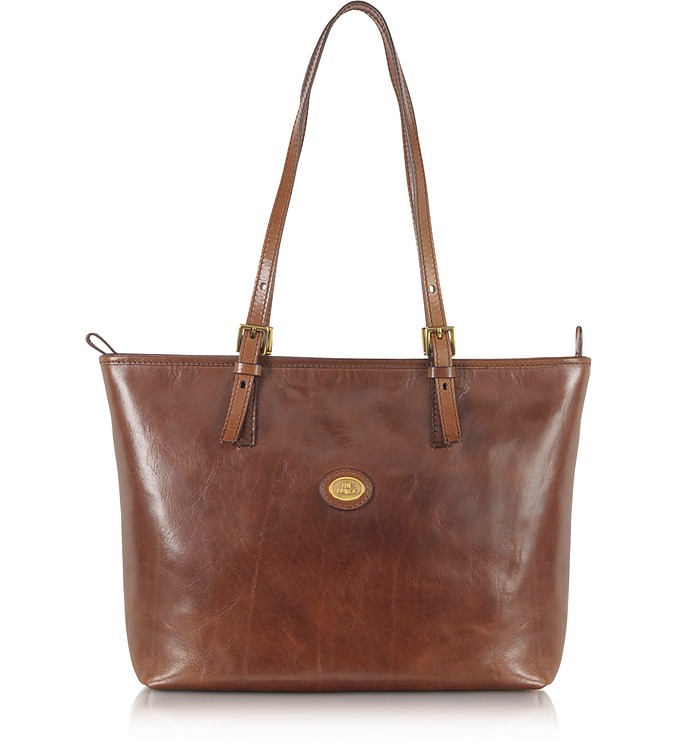 Story Donna Large Brown Leather Tote - The Bridge