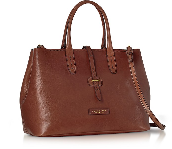 The Bridge Large Leather Tote Bag W/Shoulder Strap In Brown | ModeSens