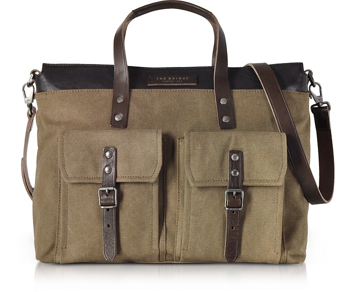 Carver-D Canvas and Leather Men's Tote Bag - The Bridge