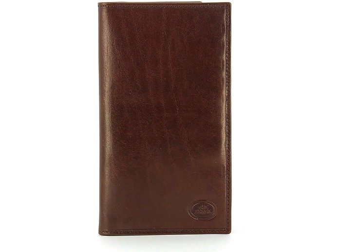 Brown Leather Vertical Wallet w/Credit Card Slots - The Bridge