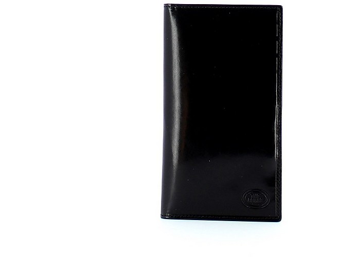 Black Leather Vertical Wallet w/Credit Card Slots - The Bridge
