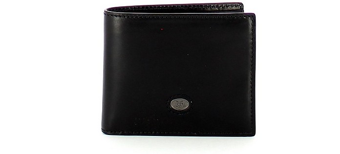Black Leather Bi-Fold Wallet - The Bridge / UEubW 