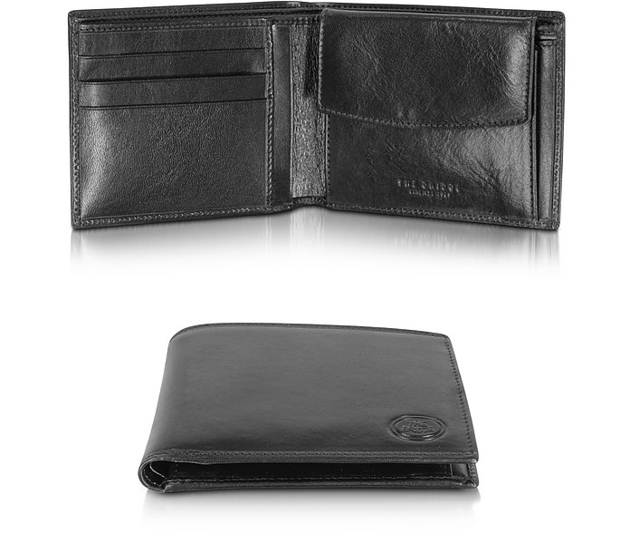 Story Uomo Black Leather Wallet w/Coin Pocket - The Bridge / UEubW 