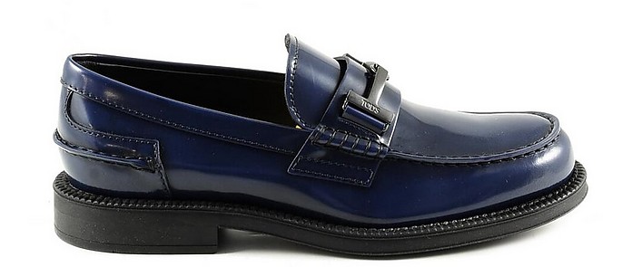 Blue Leather Men's Loafer Shoe - Tod's