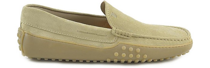 Beige Suede Men's Driver Loafer Shoes - Tod's