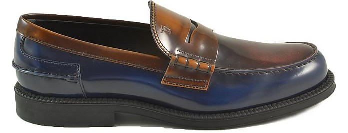 Blue Gradient Brown Men's Loafer - Tod's