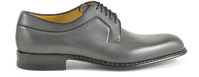 Anthracite Leather Men's Derby Shoes - A.Testoni