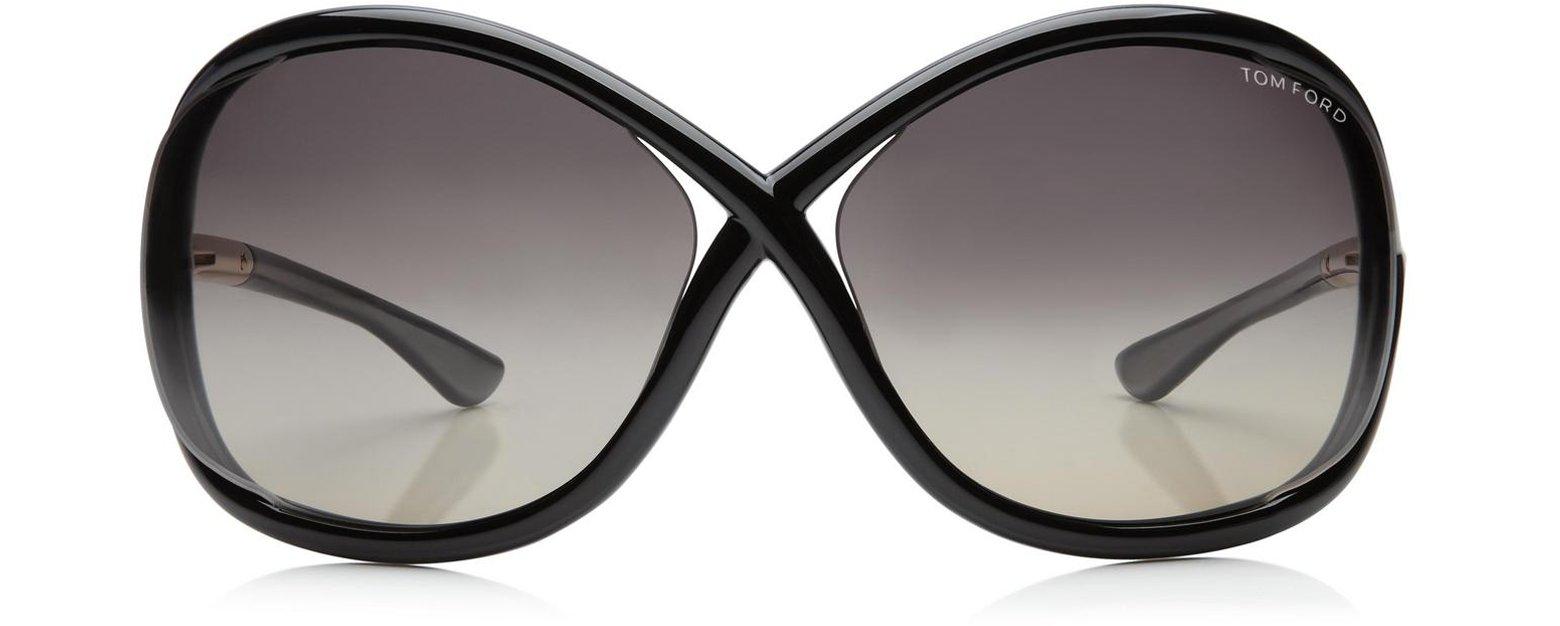 Berolige Kompliment lidenskabelig Tom Ford Gray/Black WHITNEY FT009 B5 Oversized Soft Round Sunglasses at  FORZIERI