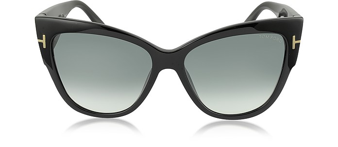 ANOUSHKA FT0371 01B Gafas de Sol de Acetato Negro con Montura Estilo Ojos de Gato - Tom Ford
