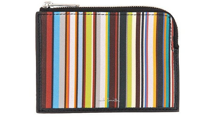 Signature Stripe Zipper Wallet - Paul Smith