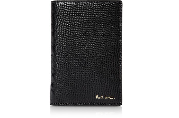 Kreditkartenetui aus Leder in schwarz mit Aufdruck - Paul Smith