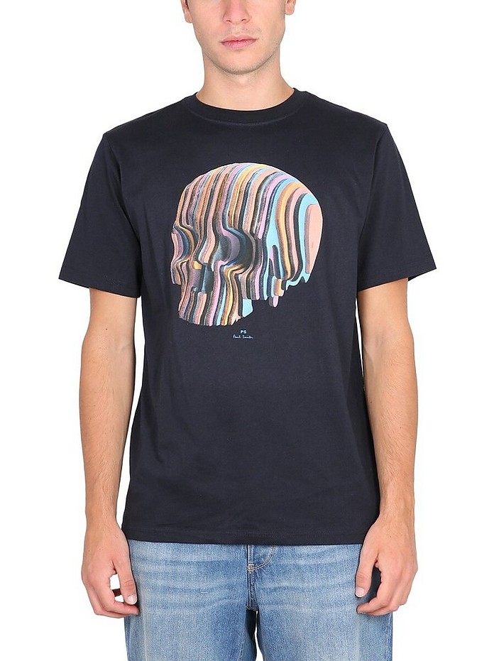 "Wooden Stripe Skull" T-Shirt - Paul Smith