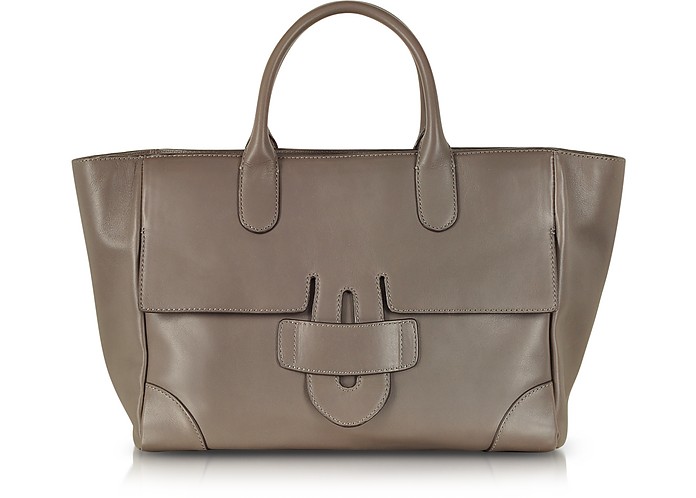 Tila March Taupe Zelig Cabas M Leather Tote at FORZIERI