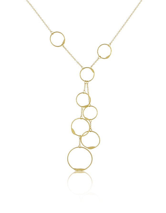 Milly - 18K Yellow Gold Circles Drop Necklace - Torrini