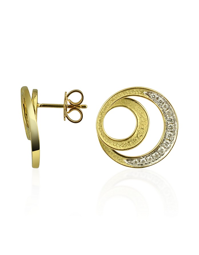 Infinity - Ohrringe aus 18k Gelbgold mit Diamanten - Torrini
