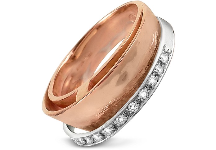 Tama - Ring aus 18k Rosegold mit Diamantenreihe - Torrini