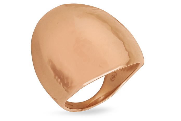 Elena - Chiseled 18K Rose Gold Shield Ring - Torrini