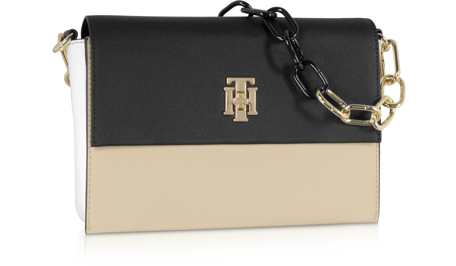 Tommy Hilfiger Sand TH Saffiano Crossover Bag at FORZIERI