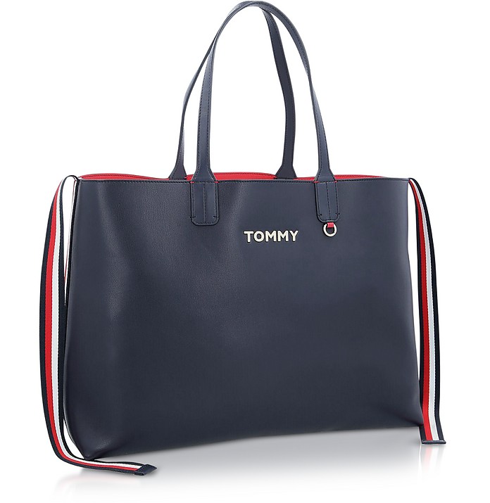 Tommy Hilfiger Navy Iconic Tommy Tote Bag at FORZIERI Canada