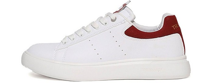 Yrias White & Red Flat Sneakers - Trussardi Jeans