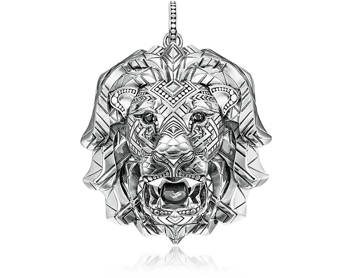 925 Sterling Silver Lion Pendant w/Black Zirconia - Thomas Sabo