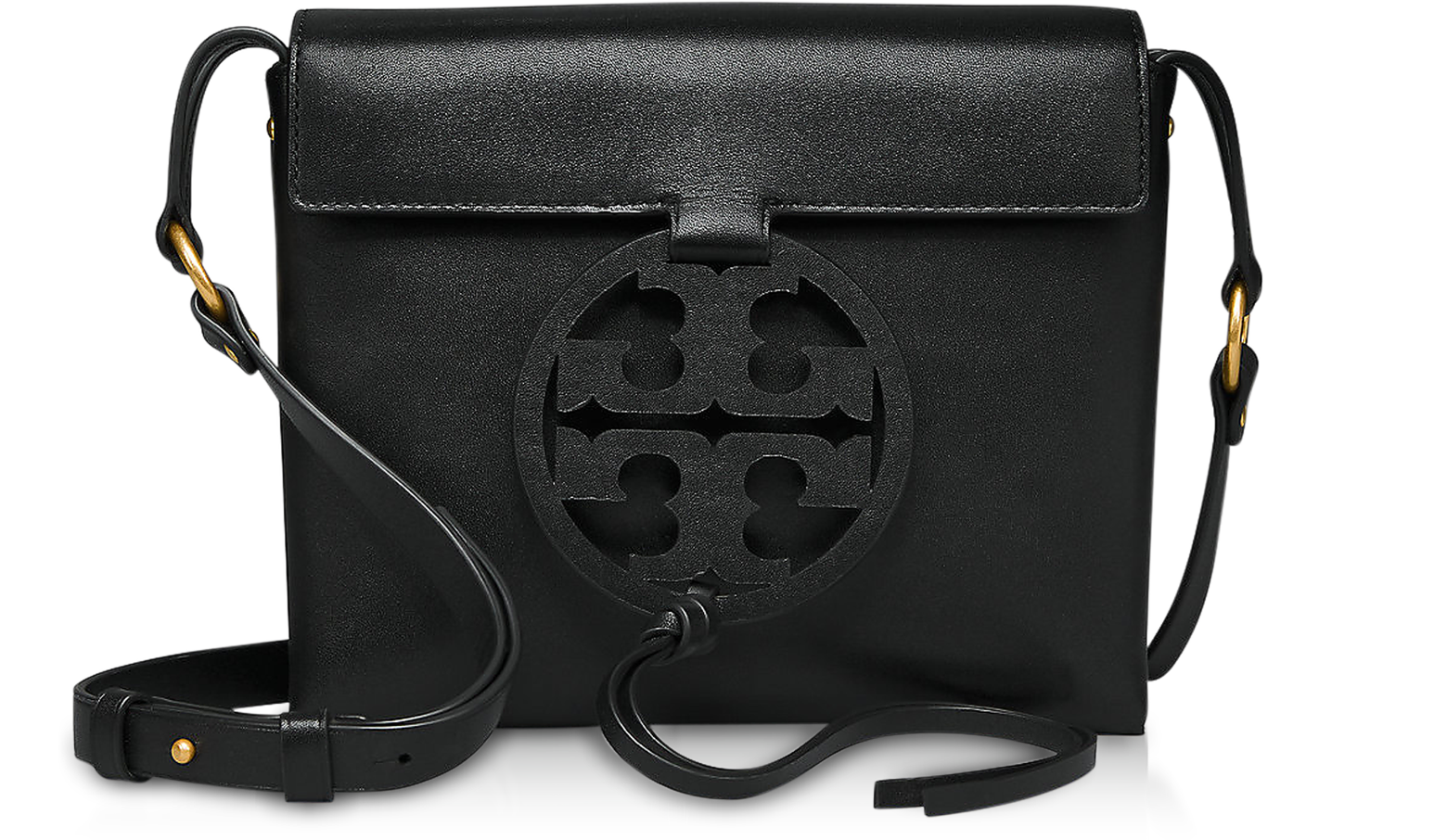 TORY BURCH: Miller bag in grained leather with logo - Black