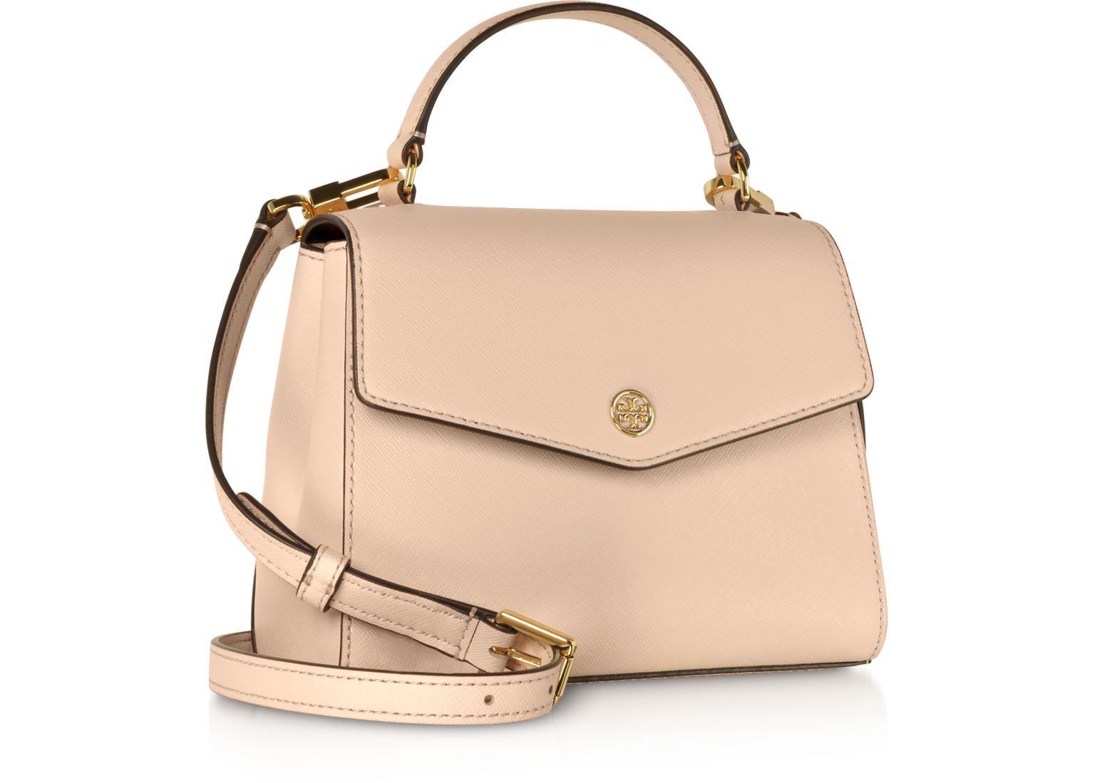 Tory Burch Pale Apricot Robinson Small Top-Handle Satchel Bag at