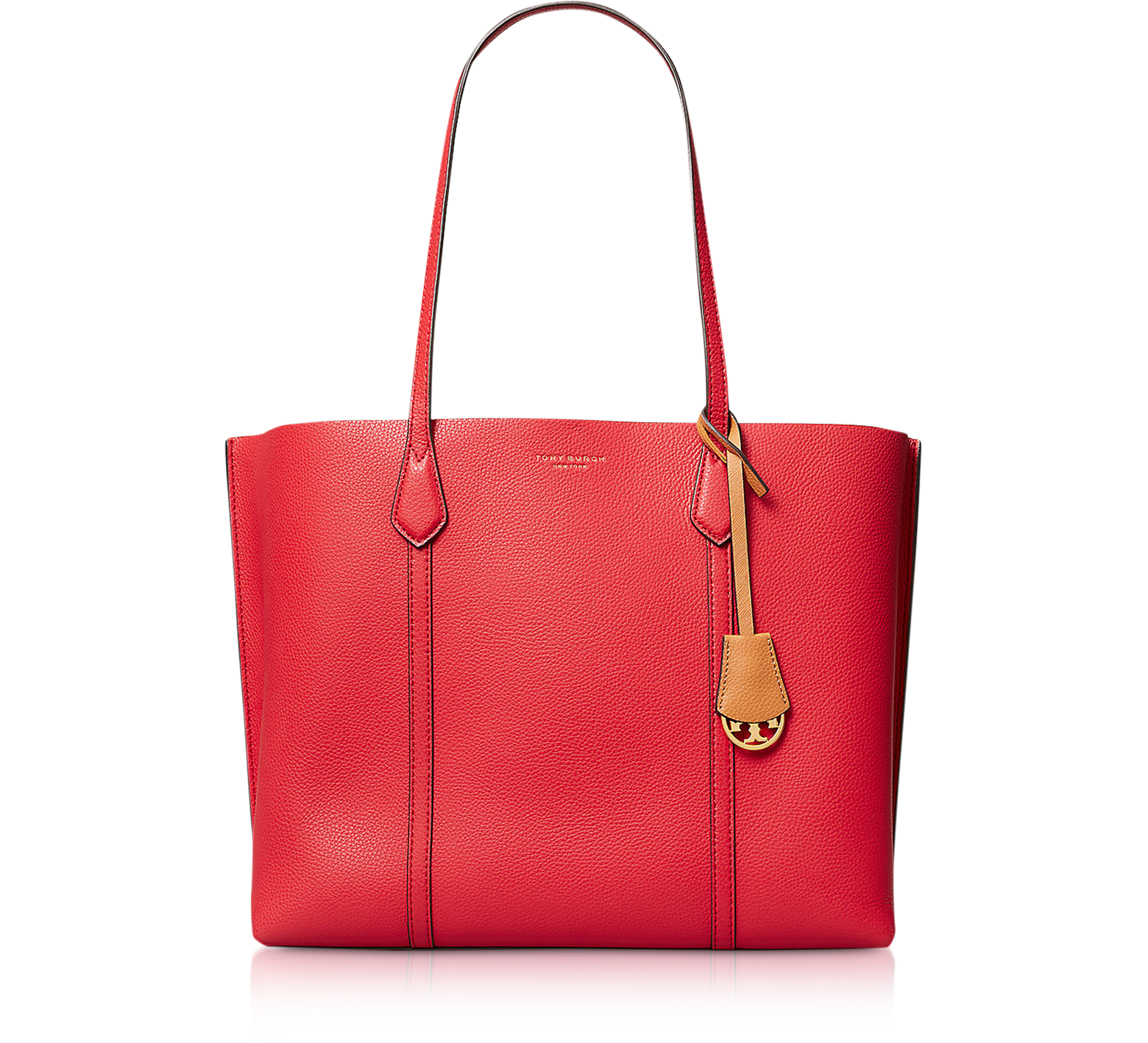 Tory Burch Bright Red Perry Triple-Compartment Tote at FORZIERI