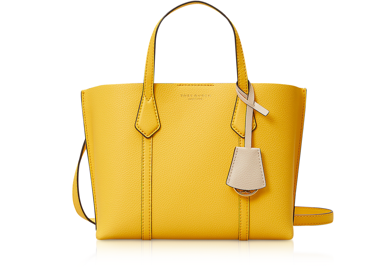 Tory Burch Yellow Lemon Perry Small Triple-Compartment Tote at