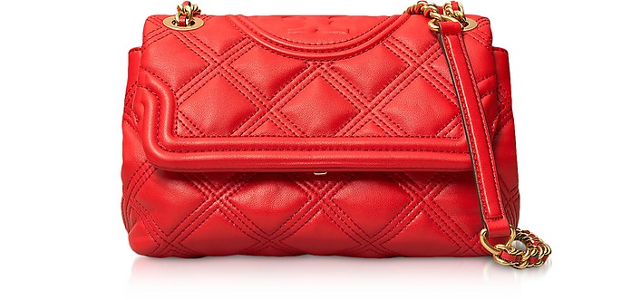 Tory Burch Brilliant Red Fleming Soft Small Convertible Shoulder