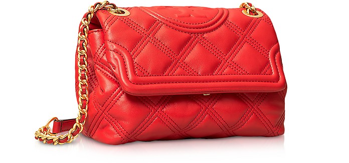 Tory Burch Brilliant Red Fleming Soft Small Convertible Shoulder