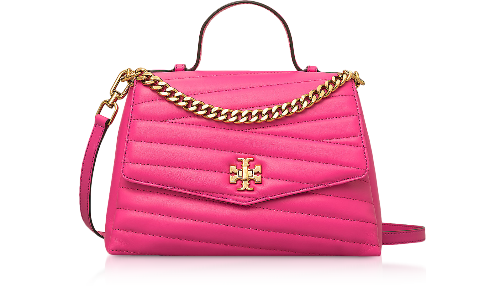 Tory Burch Crazy Pink Kira Chevron Top-Handle Satchel Bag at FORZIERI UK