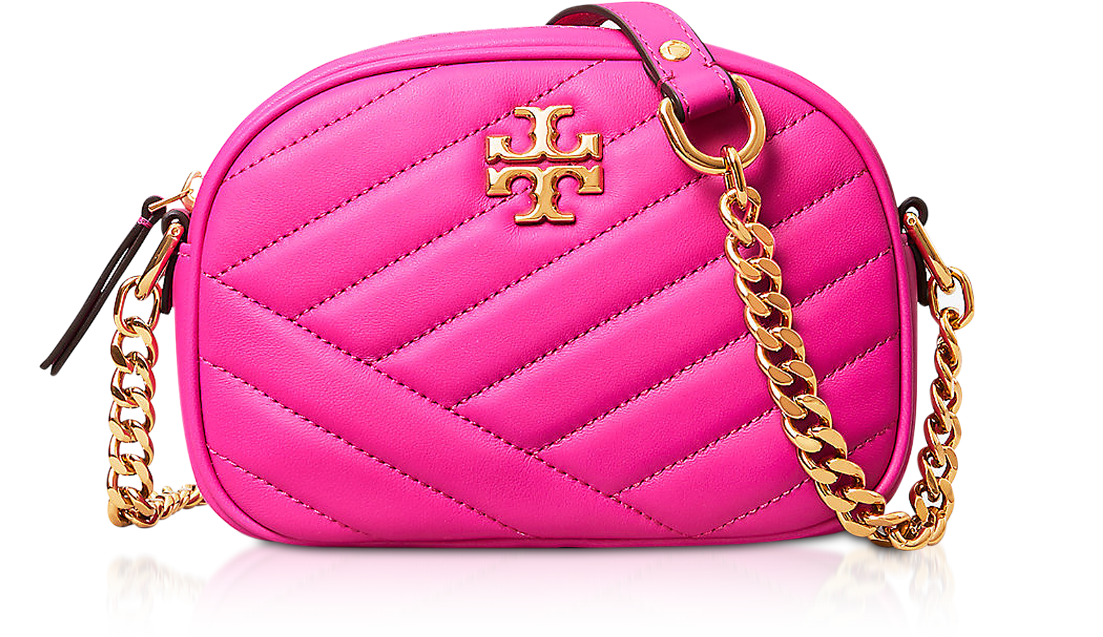 Tory Burch Crazy Pink Kira Chevron Top-Handle Satchel Bag at FORZIERI