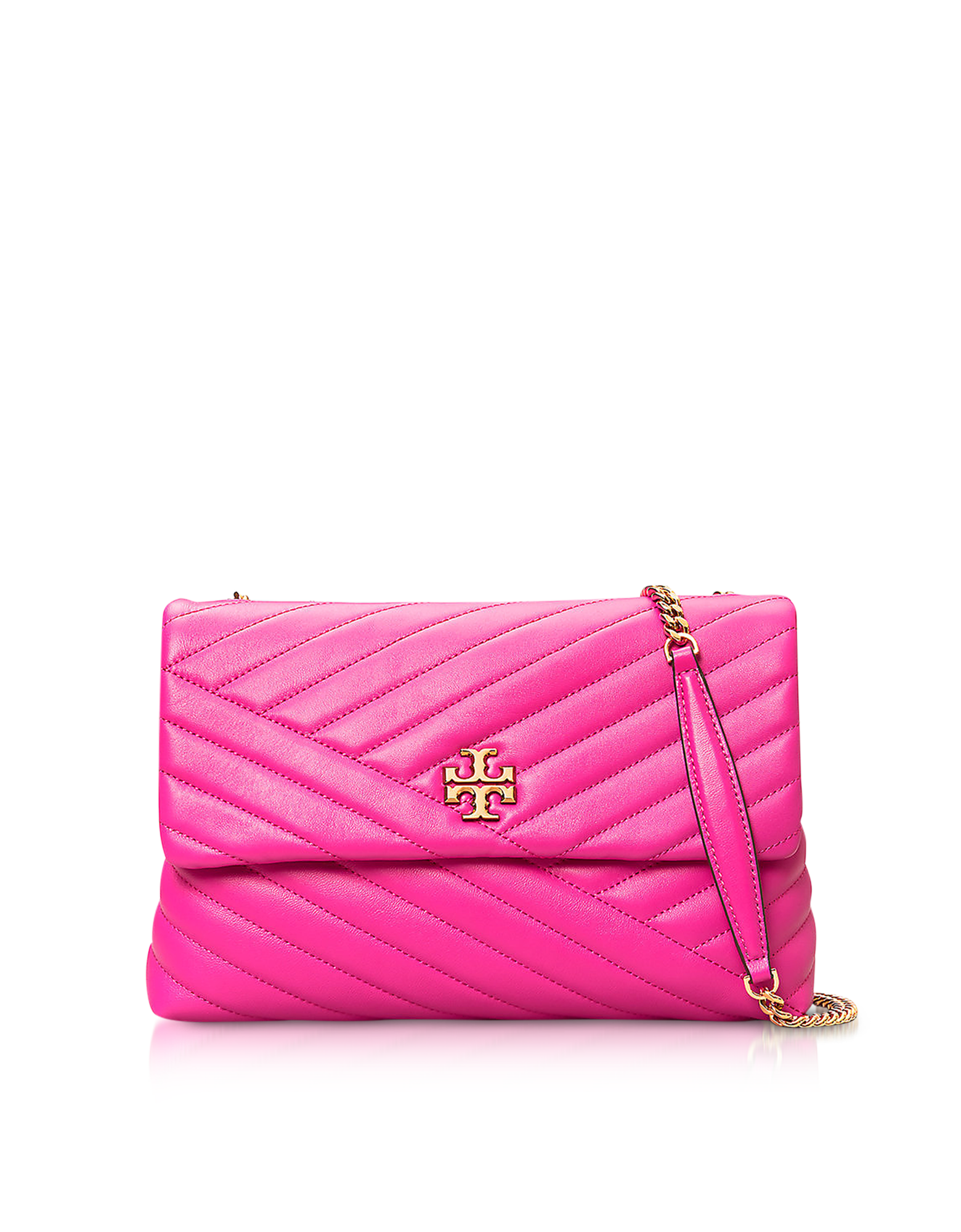 Tory Burch Crazy Pink Kira Chevron Convertible Shoulder Bag In Hot Pink ...