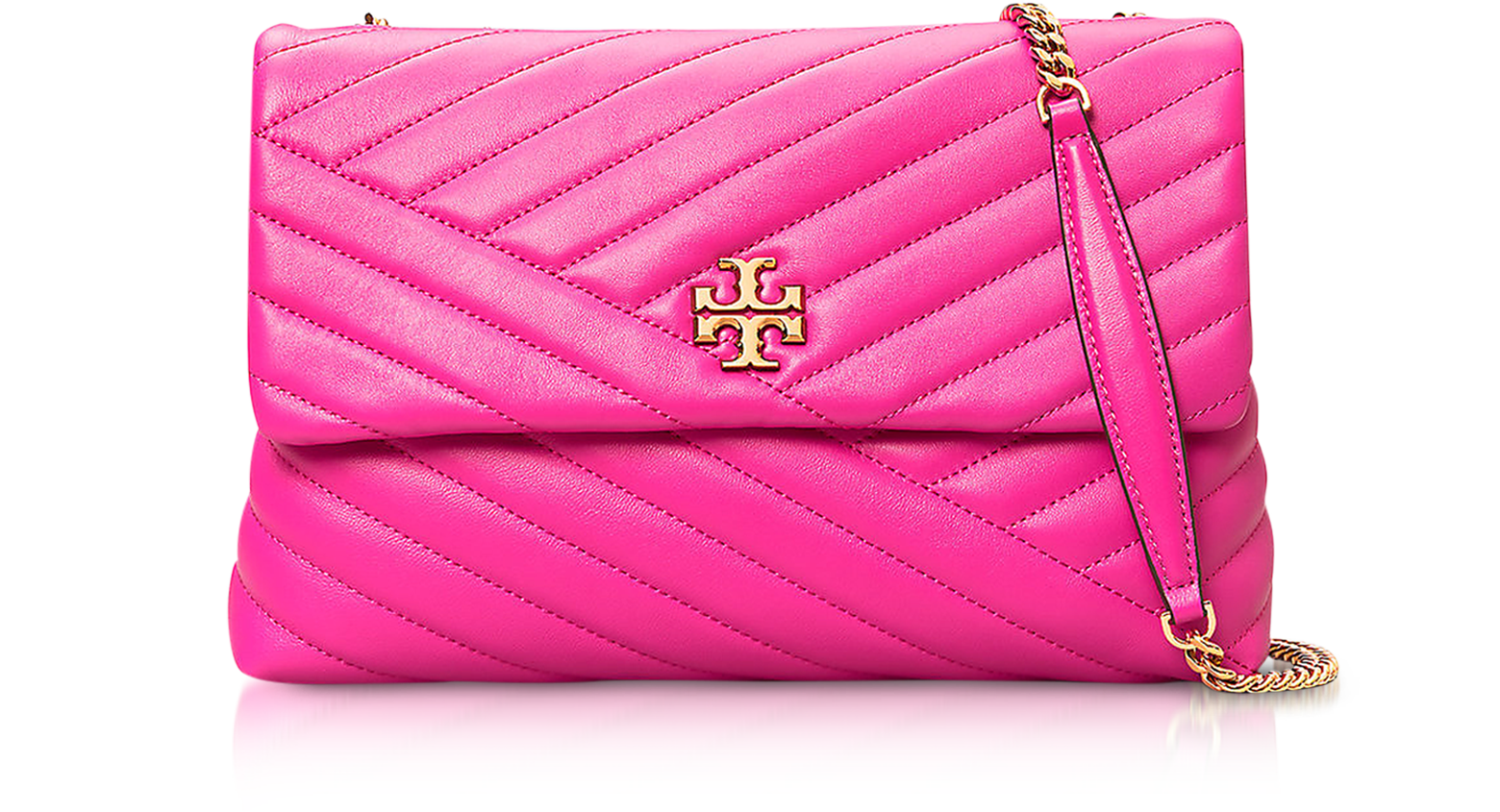 Tory Burch Crazy Pink Kira Chevron Convertible Shoulder Bag at
