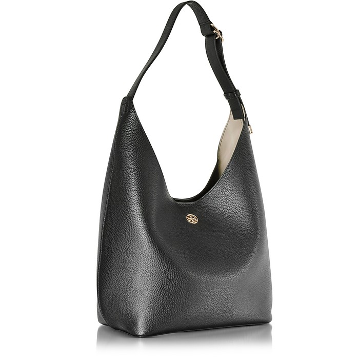 Tory Burch Perry Black Pebbled Leather Hobo at FORZIERI Canada