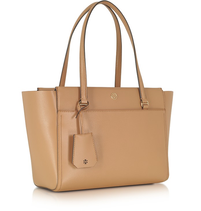 Tory Burch Parker Cardamom Leather Small Tote Bag at FORZIERI