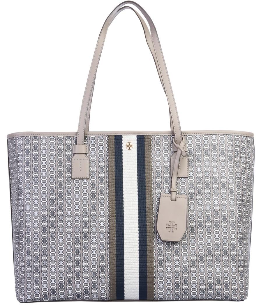 TORY BURCH MONOGRAM COATED CANVAS SMALL TOTE - กระเป๋าแบรนด์จากโรงงาน :  Inspired by LnwShop.com