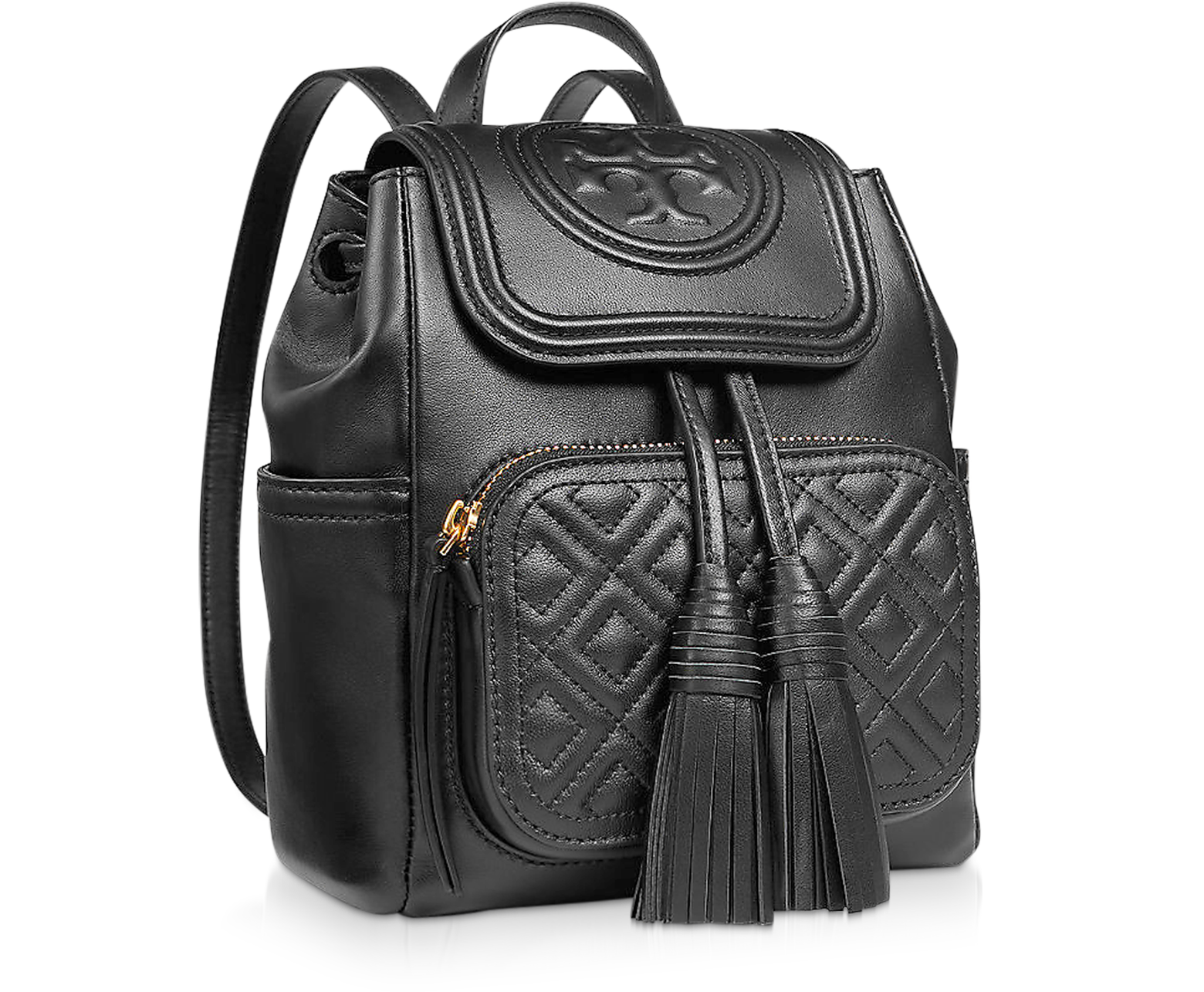 TORY BURCH Fleming leather-trimmed tweed backpack