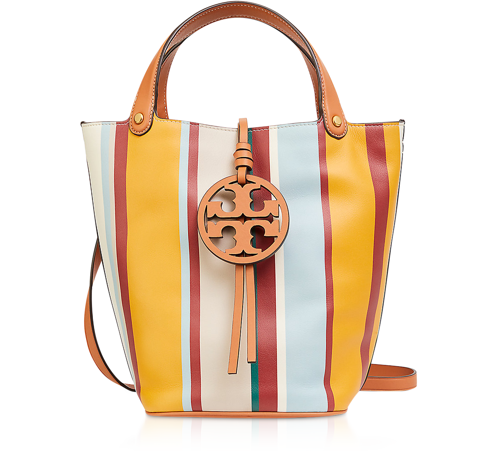 Tory Burch Miller Stripe Bucket Bag - Yellow Bucket Bags, Handbags -  WTO227605