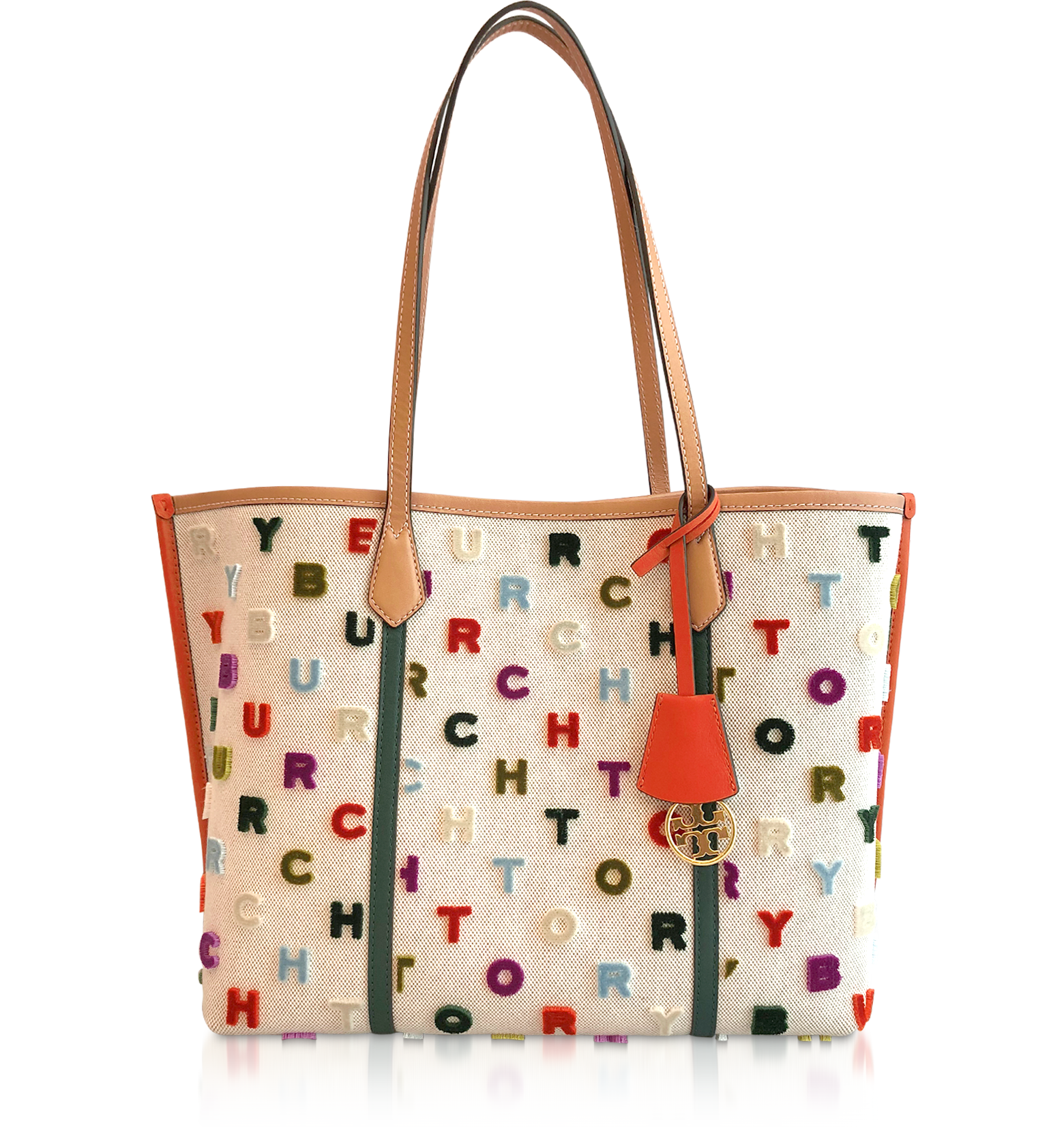 Tory Burch Perry Fil Coupe Triple Compartment Canvas Tote