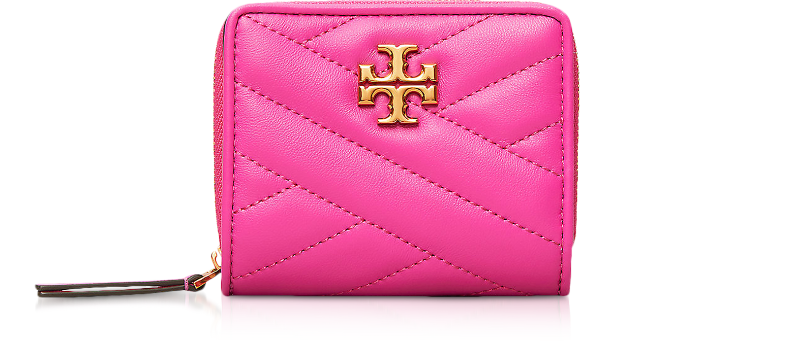 Tory Burch Crazy Pink Kira Chevron Bi-Fold Wallet at FORZIERI