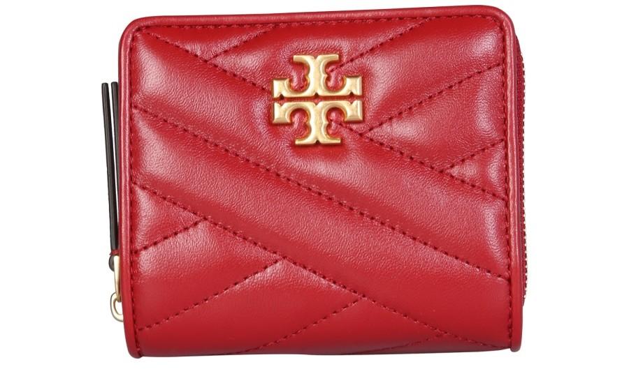 Tory Burch Red Quilted Leather Kira Small Wallet at FORZIERI