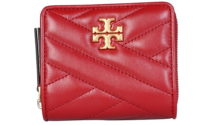 Red Quilted Leather Kira Small Wallet - Tory Burch