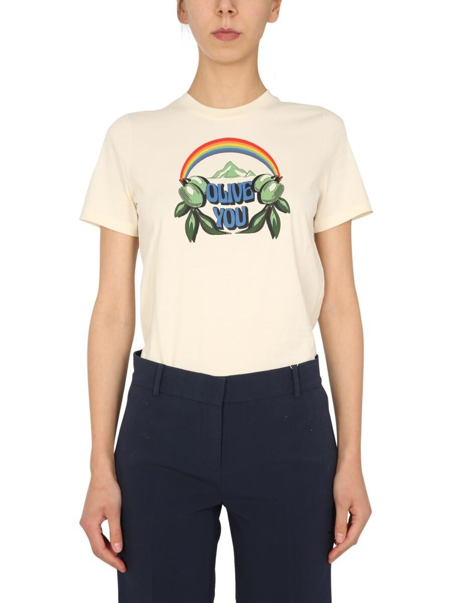 Tory Burch T-Shirt With All Over Logo Print M at FORZIERI Canada