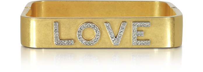Love Message Vintage Goldtone Cuff Bracelet - Tory Burch