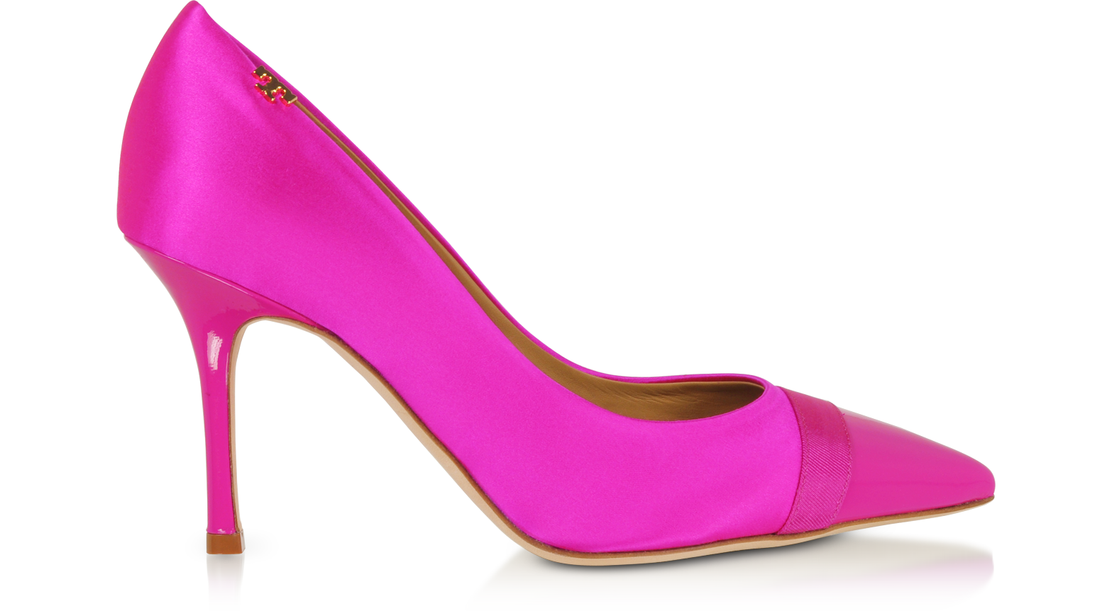 Tory Burch Imperial Pink Penelope 85MM Cap-Toe Pumps 5 US at FORZIERI