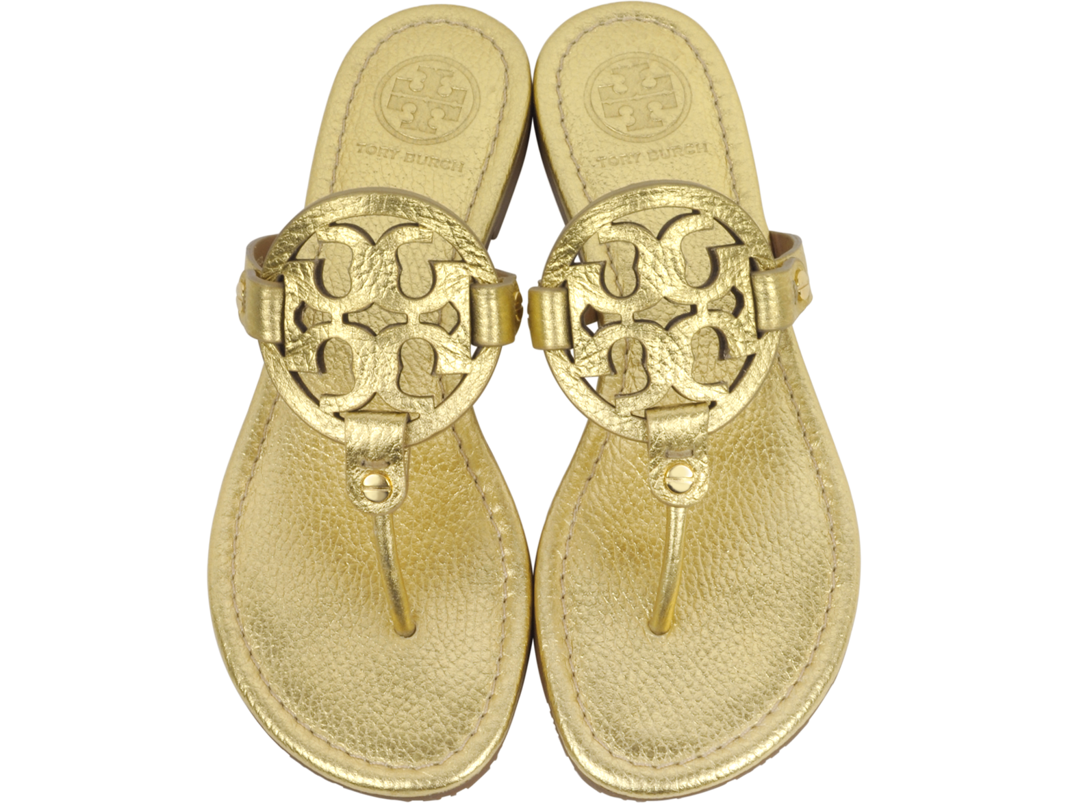 metallic gold tory burch sandals