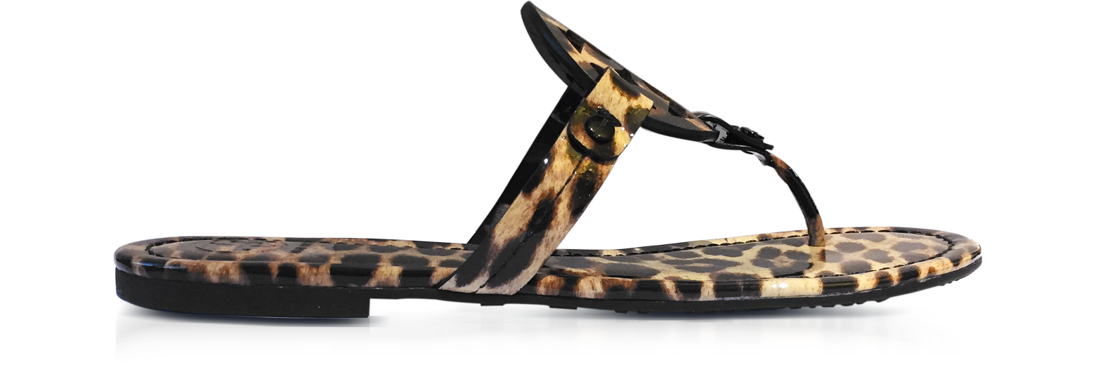 tory burch miller sandals leopard