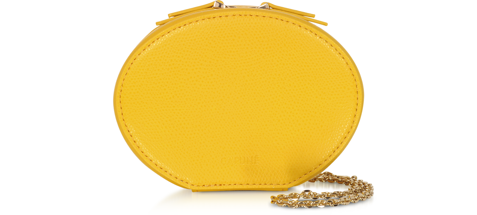 Cafuné Dandelion Yellow Leather Egg Chain Shoulder Bag at FORZIERI